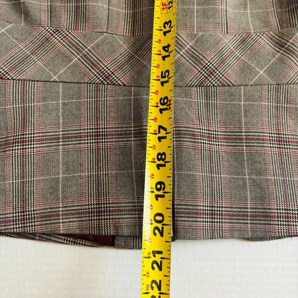 Nicole Benisti Point Zero Plaid One button Hip Length Blazer Peplum Back - Picture 9 of 13